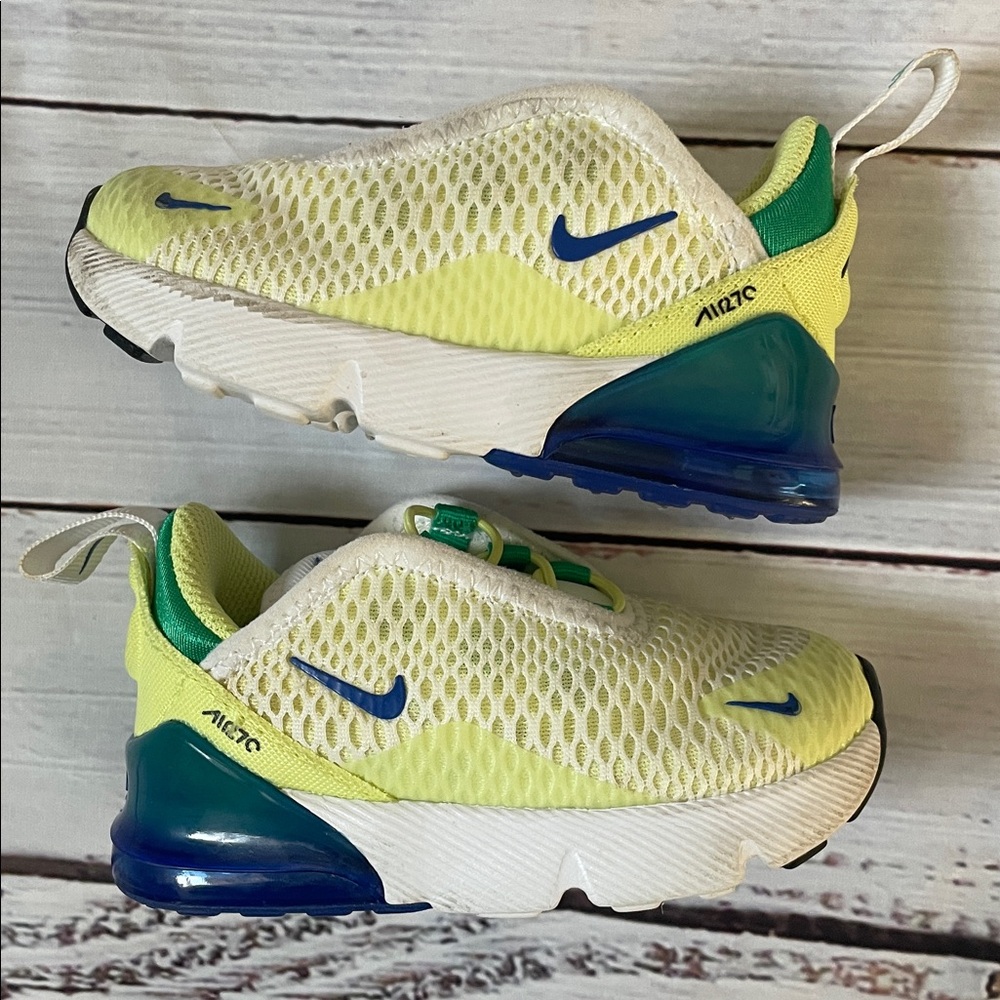 Nike Air Max 270 (Toddlers) Blue/White/Light Lemon Twist - Picture 4 of 10